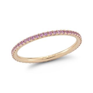14K Pink Sapphire Eternity Stackable Band